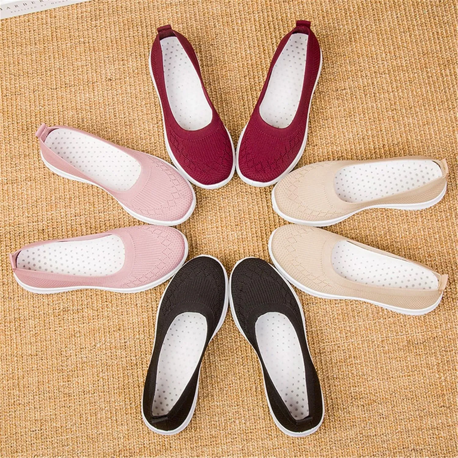 Women's Woven Orthopedic Breathable Soft Shoes, Slip On Mesh Sneakers, Comfort Wear Orthowear Shoes, Breathable Casual Shoe for All Day Wear