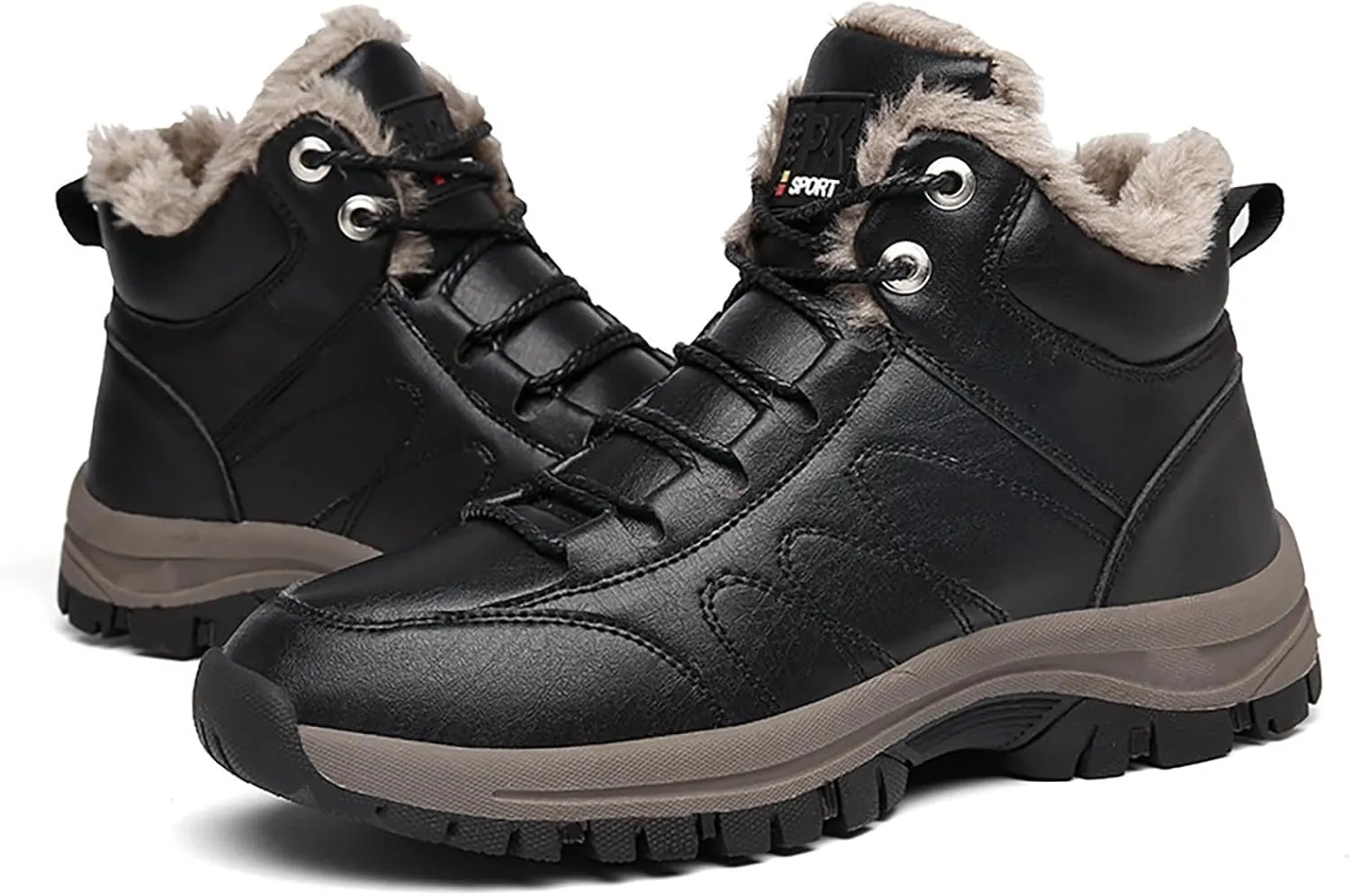 Work Boots for Men Composite Hiking Sneakers Shoes Warm Womens Safety Shoes Non Steel Toe Slip On Platform Shoes Lightweight Comfortable Hike Grounded Footwear