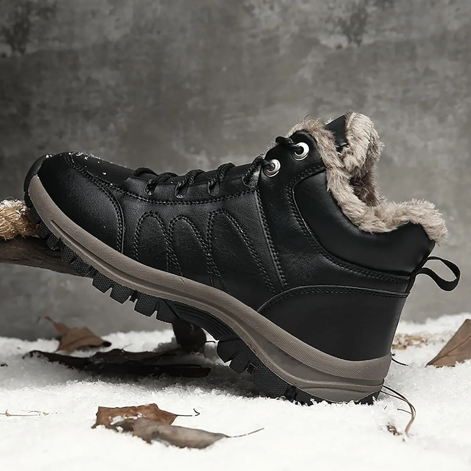 Work Boots for Men Composite Hiking Sneakers Shoes Warm Womens Safety Shoes Non Steel Toe Slip On Platform Shoes Lightweight Comfortable Hike Grounded Footwear