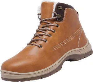 Work Boots for Men Composite Hiking Sneakers Warm Fur Lined Women Safety Shoes Winter Composite Safety Toe Waterproof Industrial Casual Hike Grounded Footwear