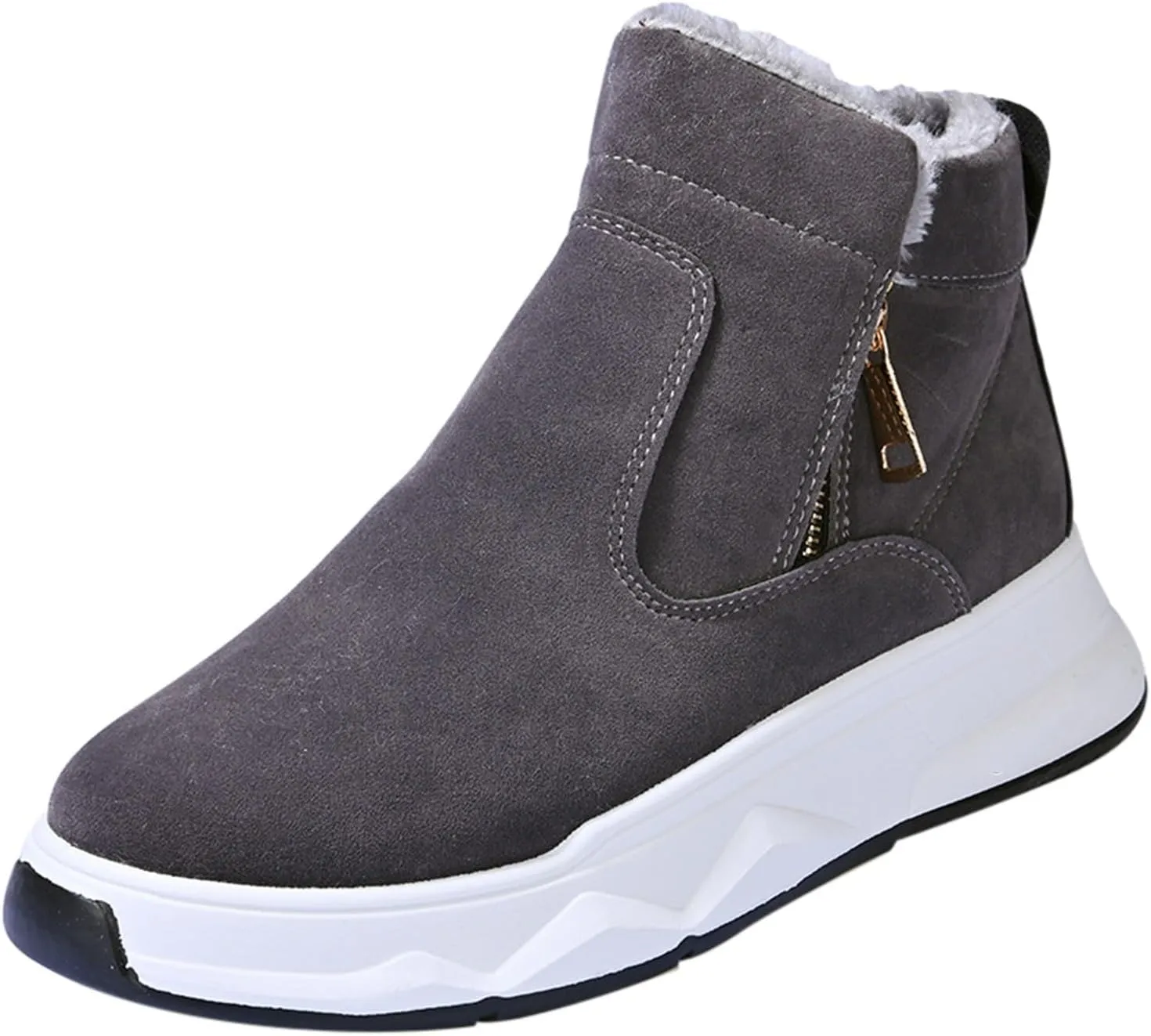 Work Boots for Men Cowboy Style Hiking Sneakers Fur Lined Ankle Boot Women Safety Shoes Soft Toe Waterproof Outdoor Shoes Lightweight Hike Grounded Footwear