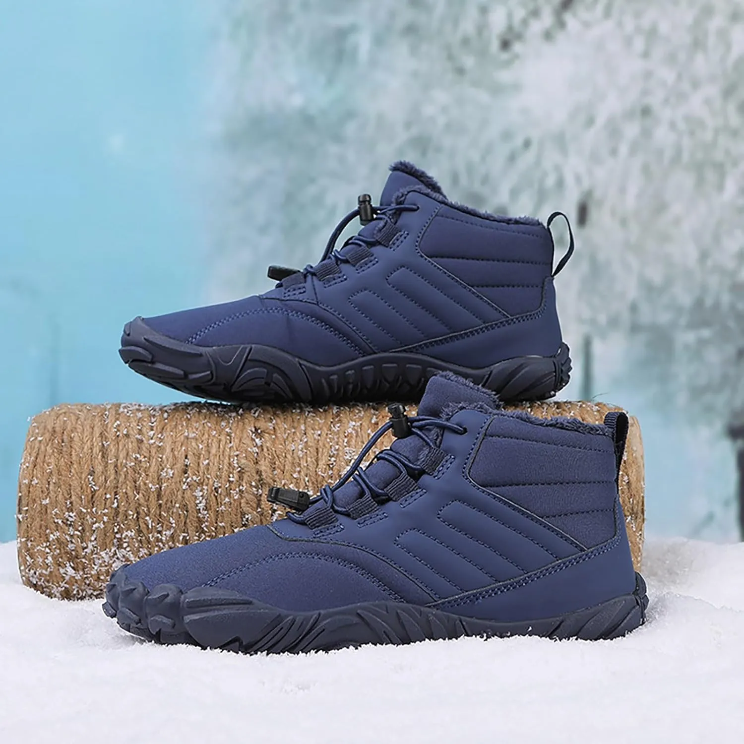 Work Boots for Men Soft Toe Hiking Sneakers Fur Lined Ankle Boot Women Workout Shoes Insulated Waterproof Outdoor Shoes Lightweight Anti Slip Hike Grounded Footwear