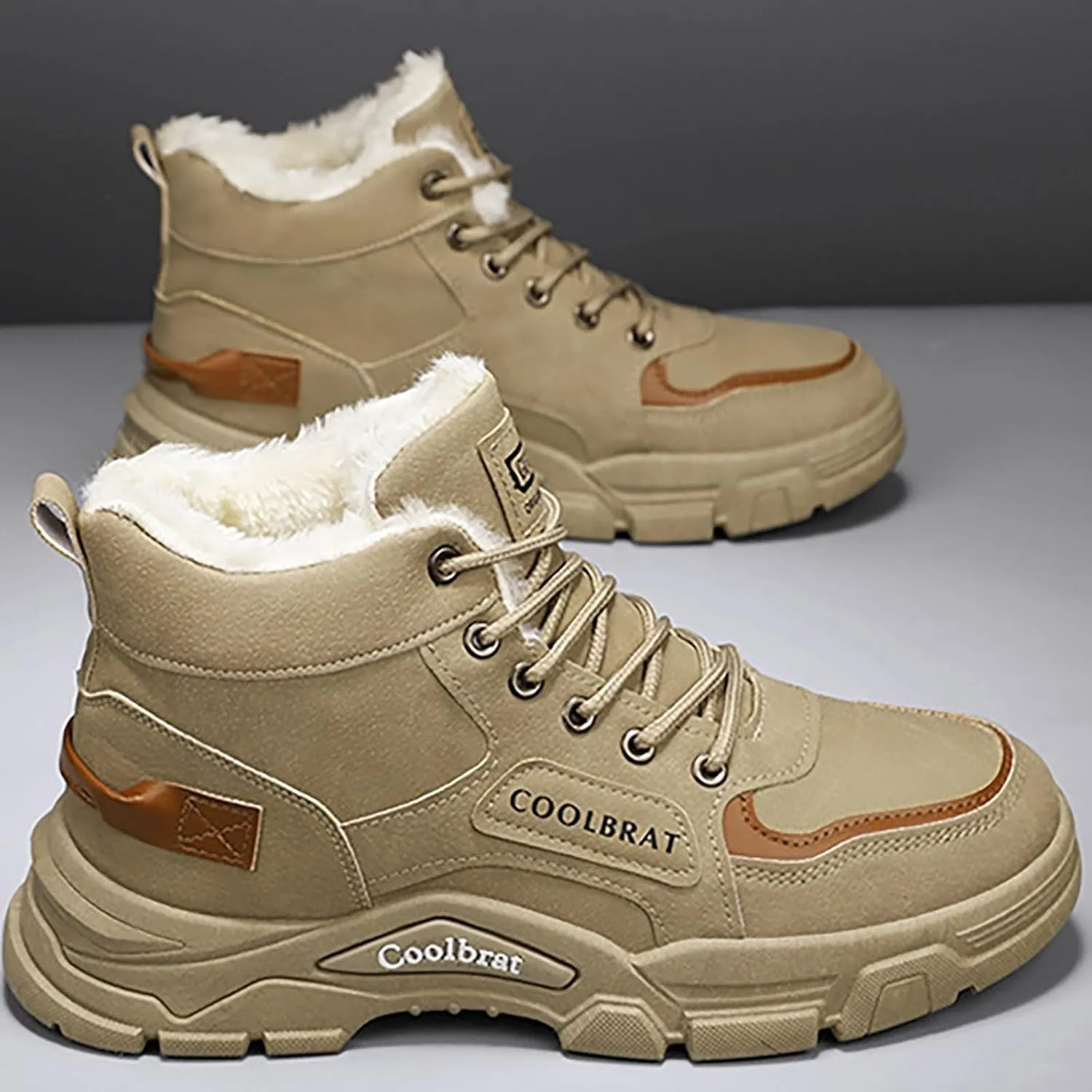 Work Boots for Men Steel Toe Hiking Sneakers Zip Up Fur Lined Workout Shoes for Women Composite Toe Slip On Platform Shoes Lightweight Comfortable Hike Grounded Footwear