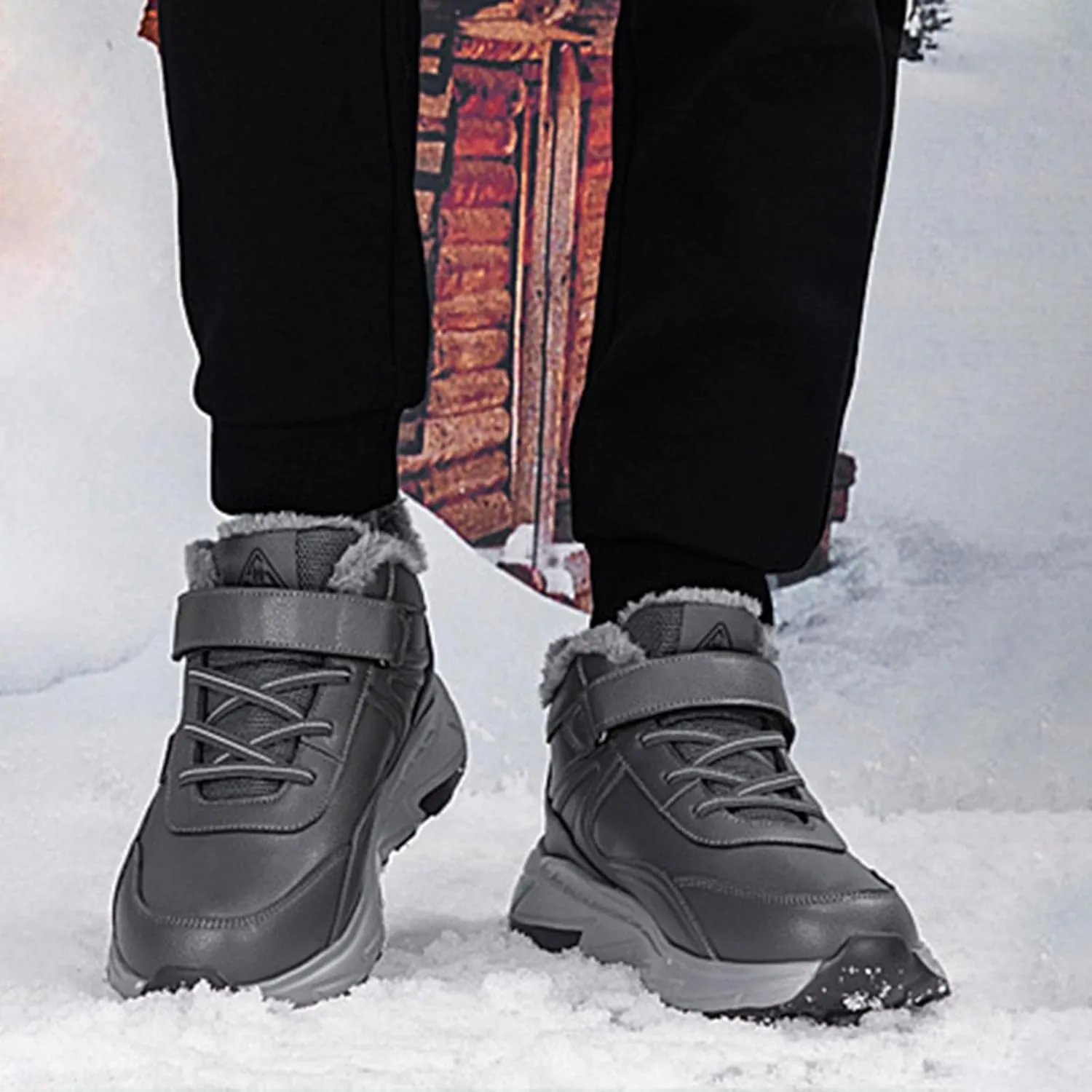 Work Boots for Men Steel Toe Hiking Sneakers Zip Up Fur Lined Workout Shoes for Women Composite Toe Slip On Platform Shoes Lightweight Comfortable Hike Grounded Footwear