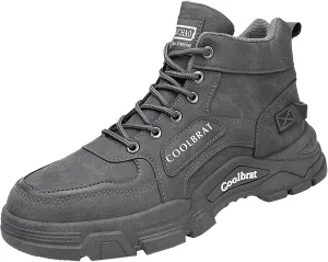 Work Boots for Men Steel Toe Hiking Sneakers Zip Up Fur Lined Workout Shoes for Women Composite Toe Slip On Platform Shoes Lightweight Comfortable Hike Grounded Footwear