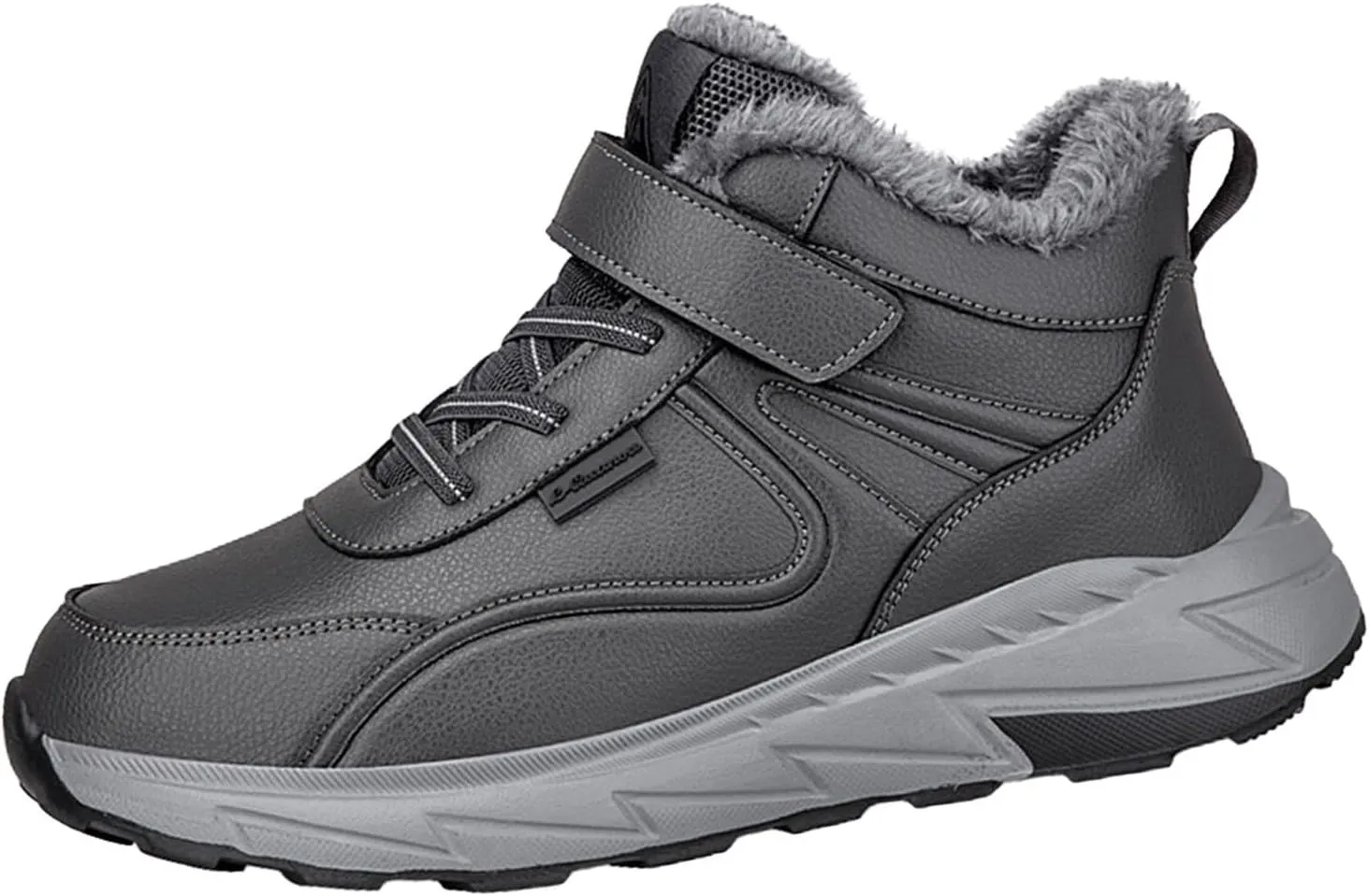Work Boots for Men Steel Toe Hiking Sneakers Zip Up Fur Lined Workout Shoes for Women Composite Toe Slip On Platform Shoes Lightweight Comfortable Hike Grounded Footwear