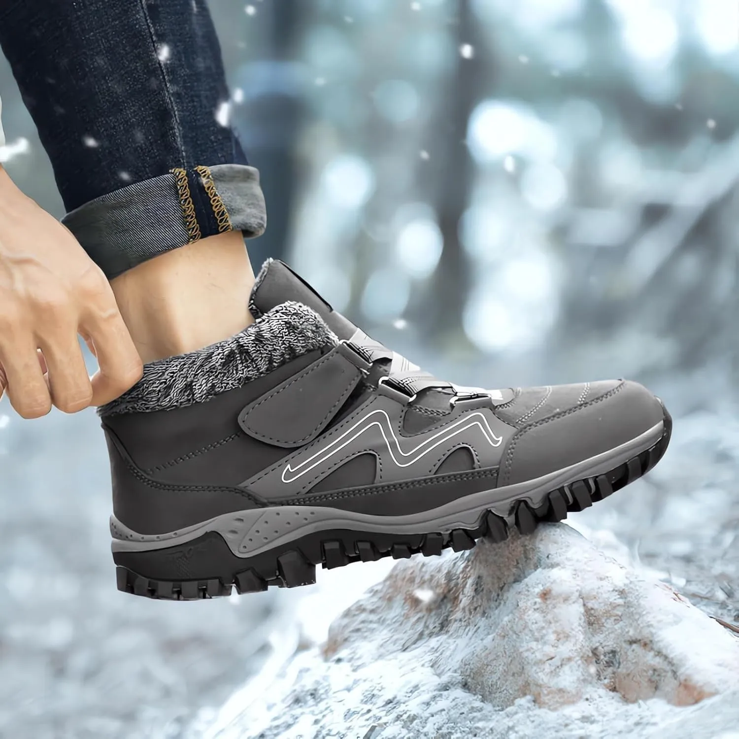 Work Boots for Men Waterproof Hiking Sneakers Ankle Booties Women's Safety Shoes Waterproof Winter Backpacking Snow Botas Warm Water Hike Grounded Footwear
