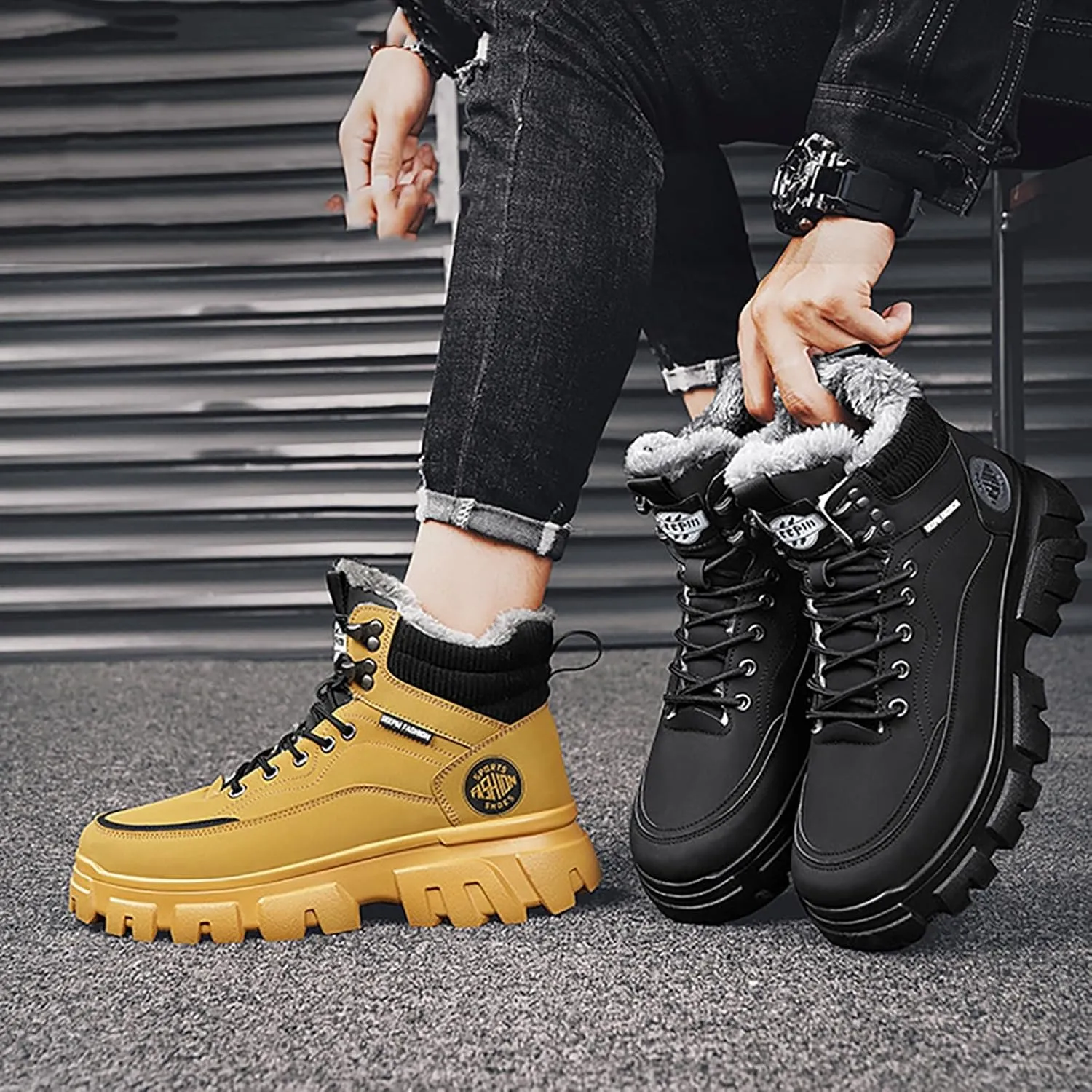 Work Boots for Men Waterproof Hiking Sneakers Ankle Booties Women's Safety Shoes Waterproof Winter Backpacking Snow Botas Warm Water Hike Grounded Footwear