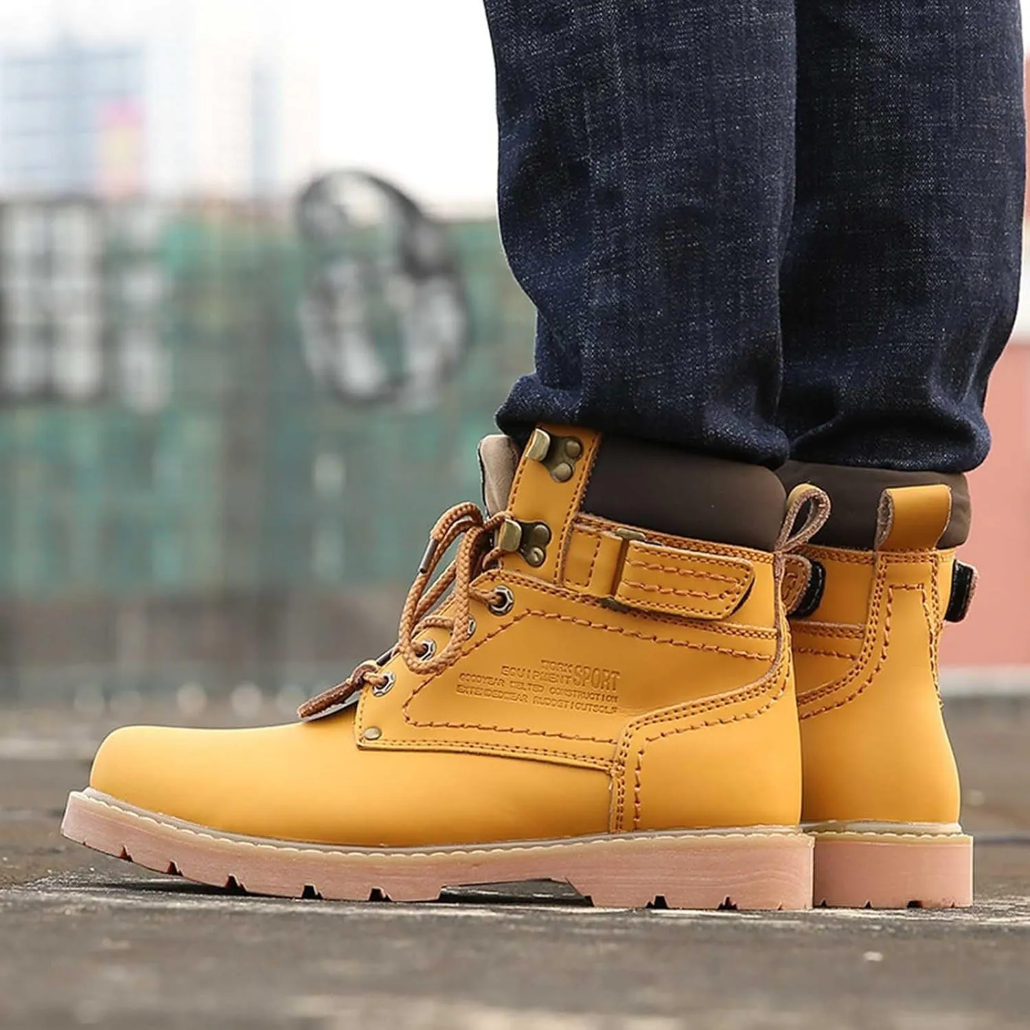 Work Boots for Men Waterproof Hiking Sneakers Shoes with Fur Lined Workout Shoes for Women Insulated Winter Outdoor Botas Waterproof Non Slip Hike Grounded Footwear