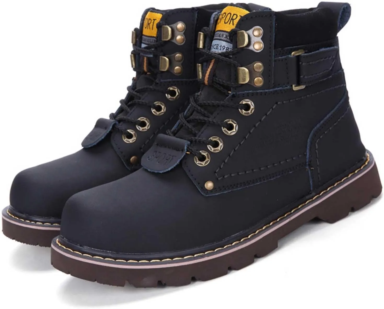 Work Boots for Men Waterproof Hiking Sneakers Shoes with Fur Lined Workout Shoes for Women Insulated Winter Outdoor Botas Waterproof Non Slip Hike Grounded Footwear