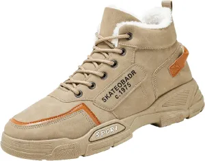 Work Boots for Men Waterproof Hiking Sneakers Warm Fur Lined Women's Safety Toe Shoes Nonslip Platform Sneakers Indestructible Hike Grounded Footwear