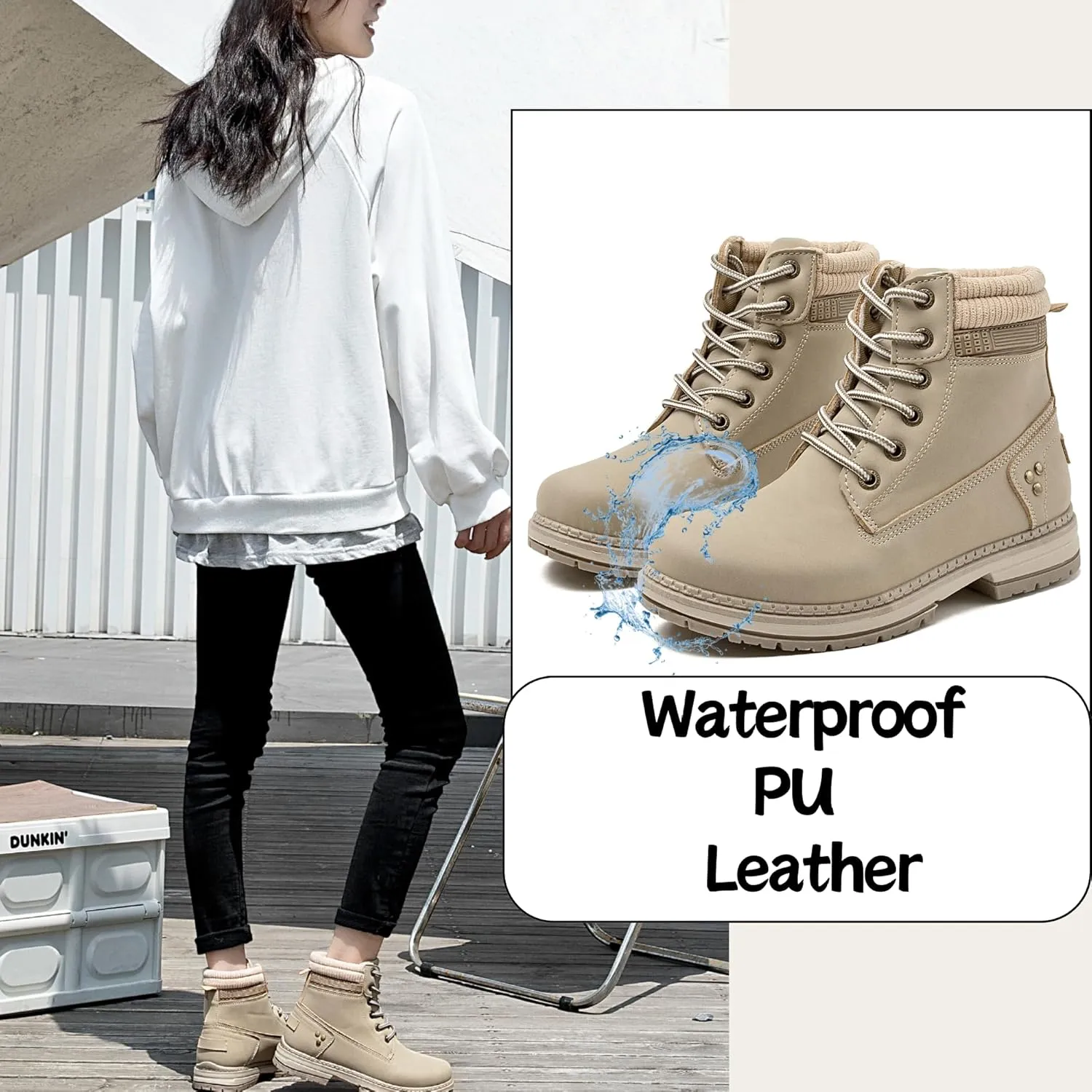 Work Hiking Boots Women - Comfortable Waterproof High Top Camping