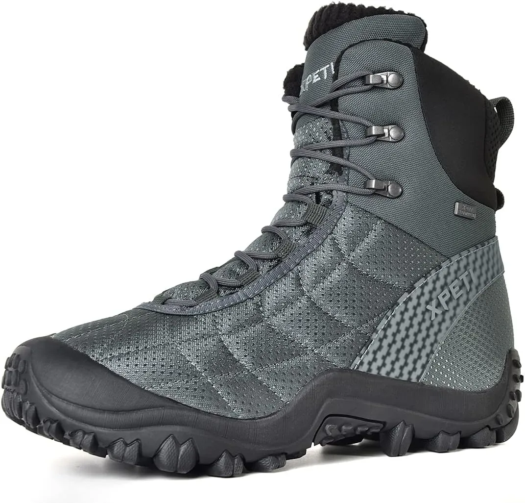 XPETI Mens Crest Thermo High-Top Winter Hiking Boots Waterproof Insulated