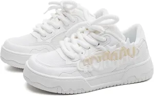 Y2K Dopamine Color Block Women Walking Sneakers- Chunky Sole Aesthetic Shoes | Breathable & Comfortable Athletic Footwear with Cute 3D Lettering - Fashion Versatile Sports Trainers